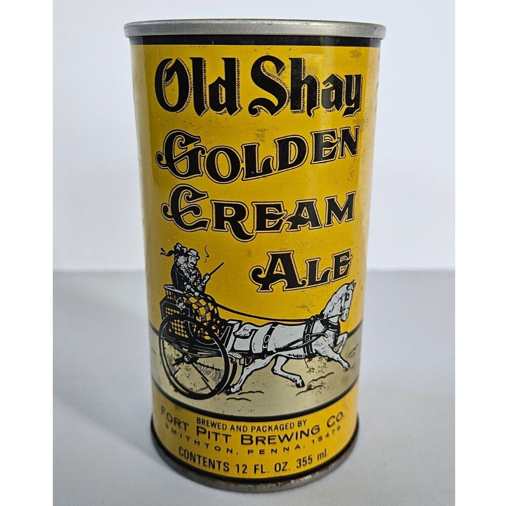 OLD SHAY Golden Cream Ale 12 Oz Beer Can Fort Pitt Brewing Co Smithton PA vintag